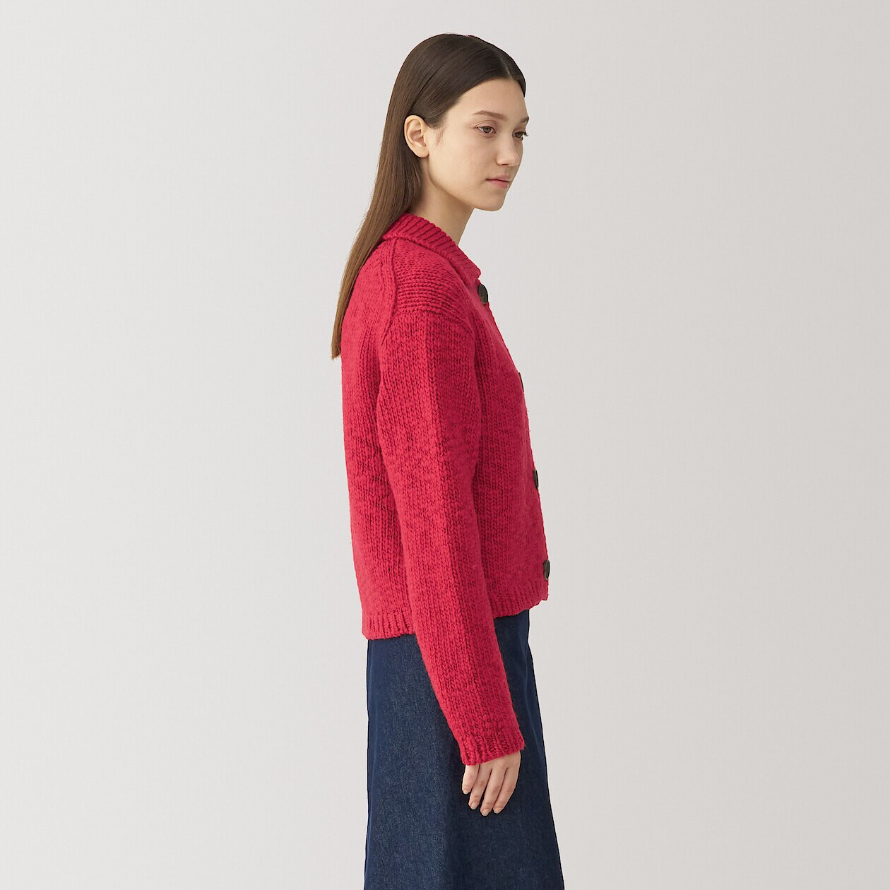 Women's Wool Low Gauge Knit Cardigan | MUJI