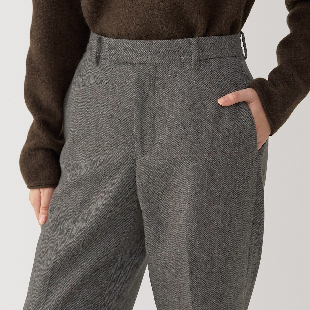 Women's Wool Blend Straight Leg Trousers | MUJI