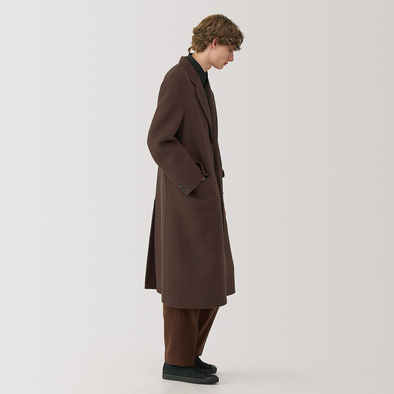 Men's Recycled Cashmere Blend Chesterfield Coat | MUJI