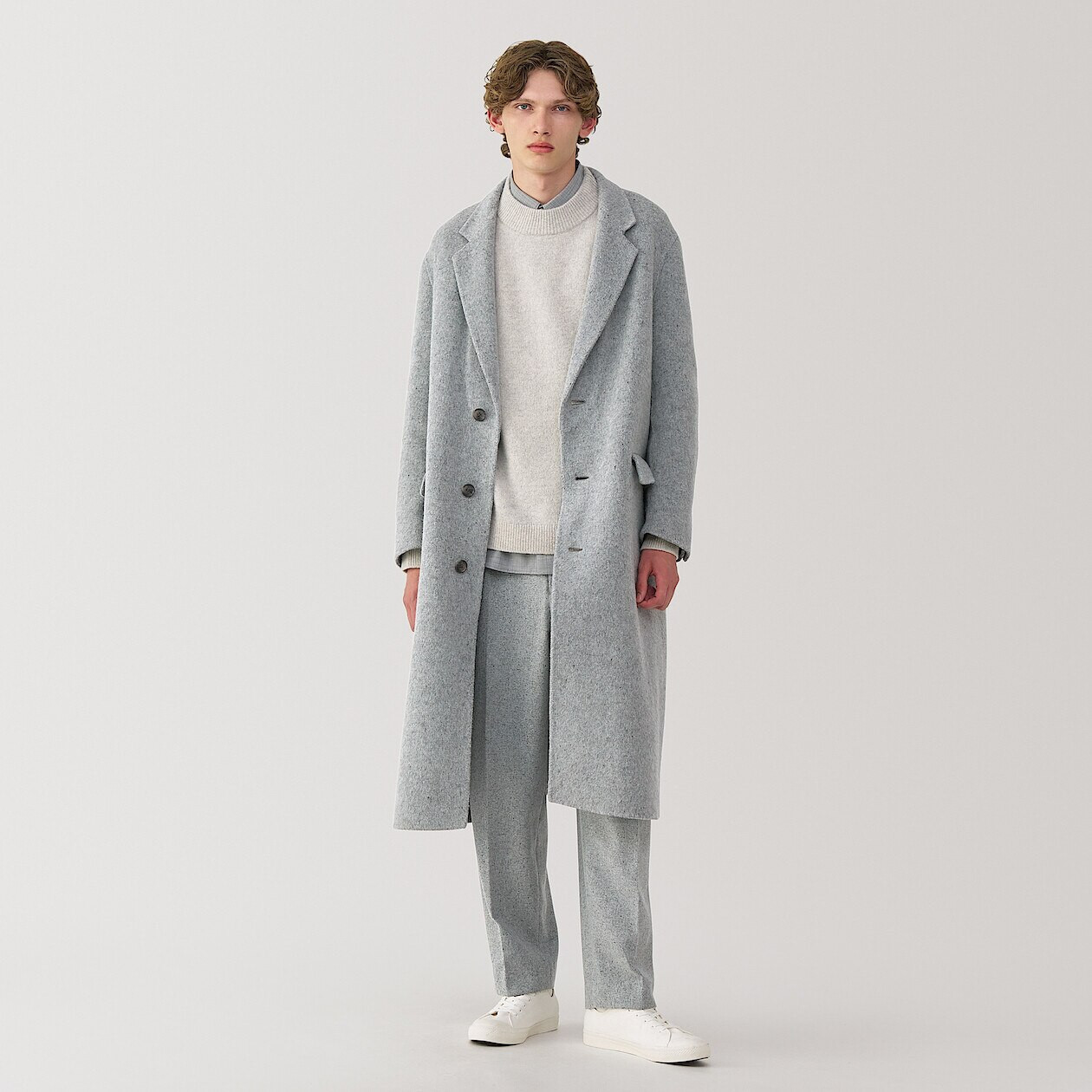 Men's Recycled Cashmere Blend Chesterfield Coat | MUJI