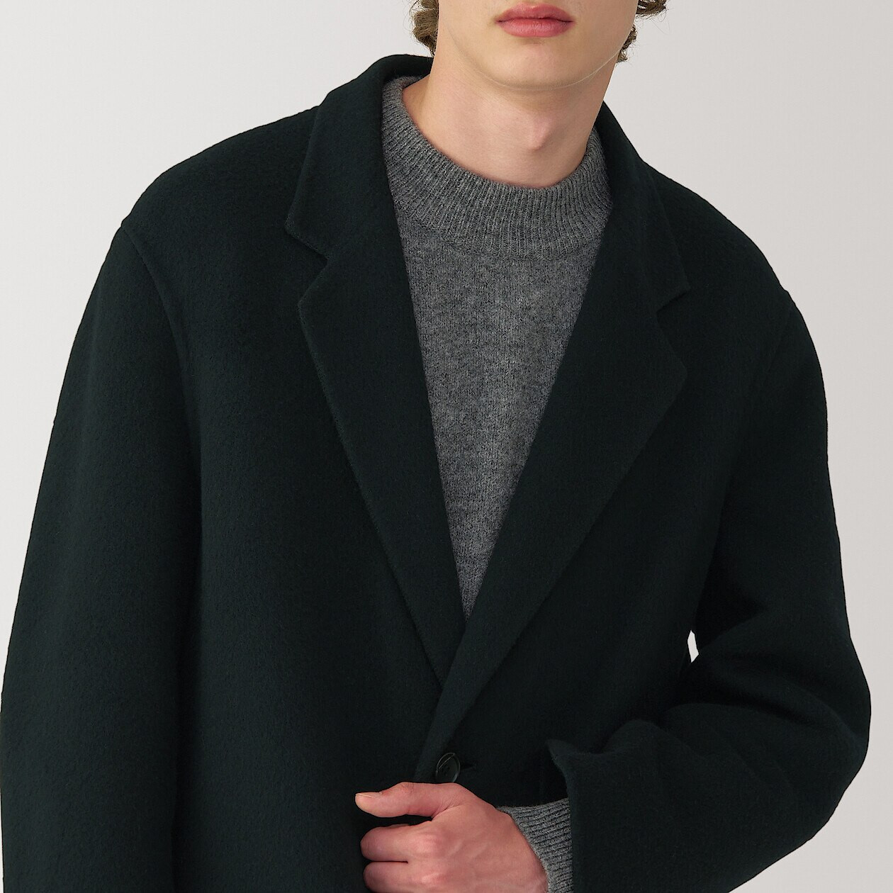 Men's Recycled Cashmere Blend Chesterfield Coat | MUJI