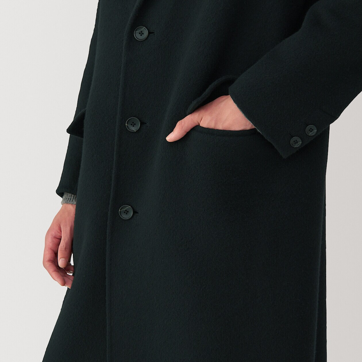 Men's Recycled Cashmere Blend Chesterfield Coat | MUJI