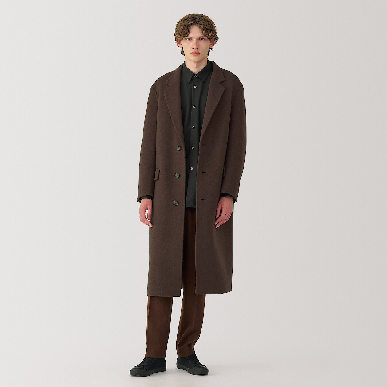 Men's Recycled Cashmere Blend Chesterfield Coat | MUJI