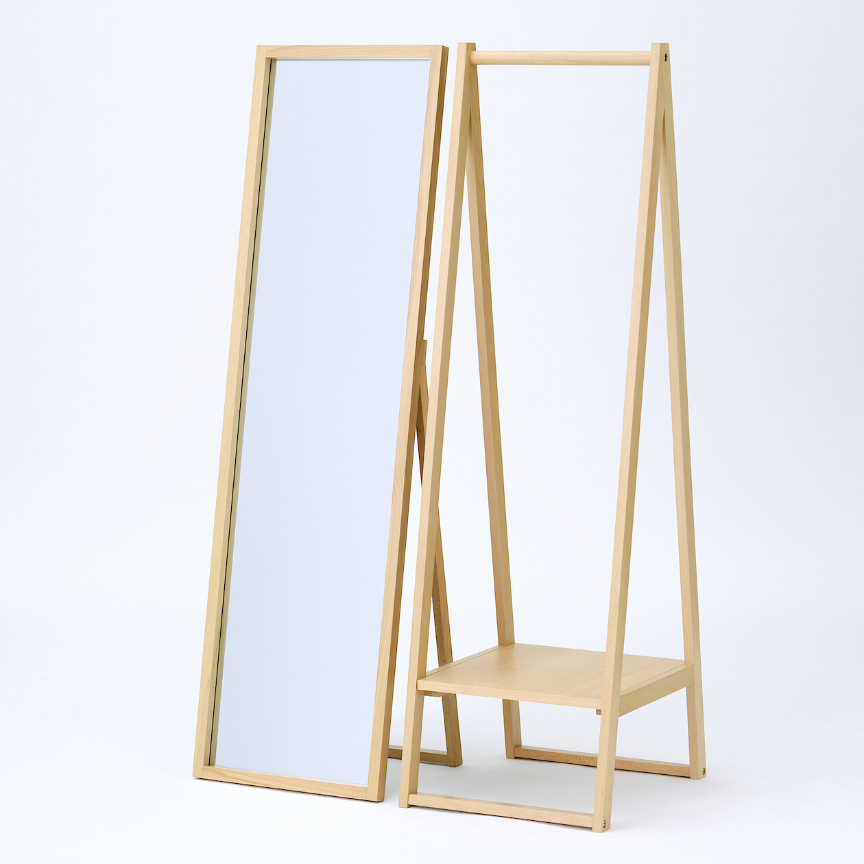 Beech Wood Coat Rack with Shelf | MUJI