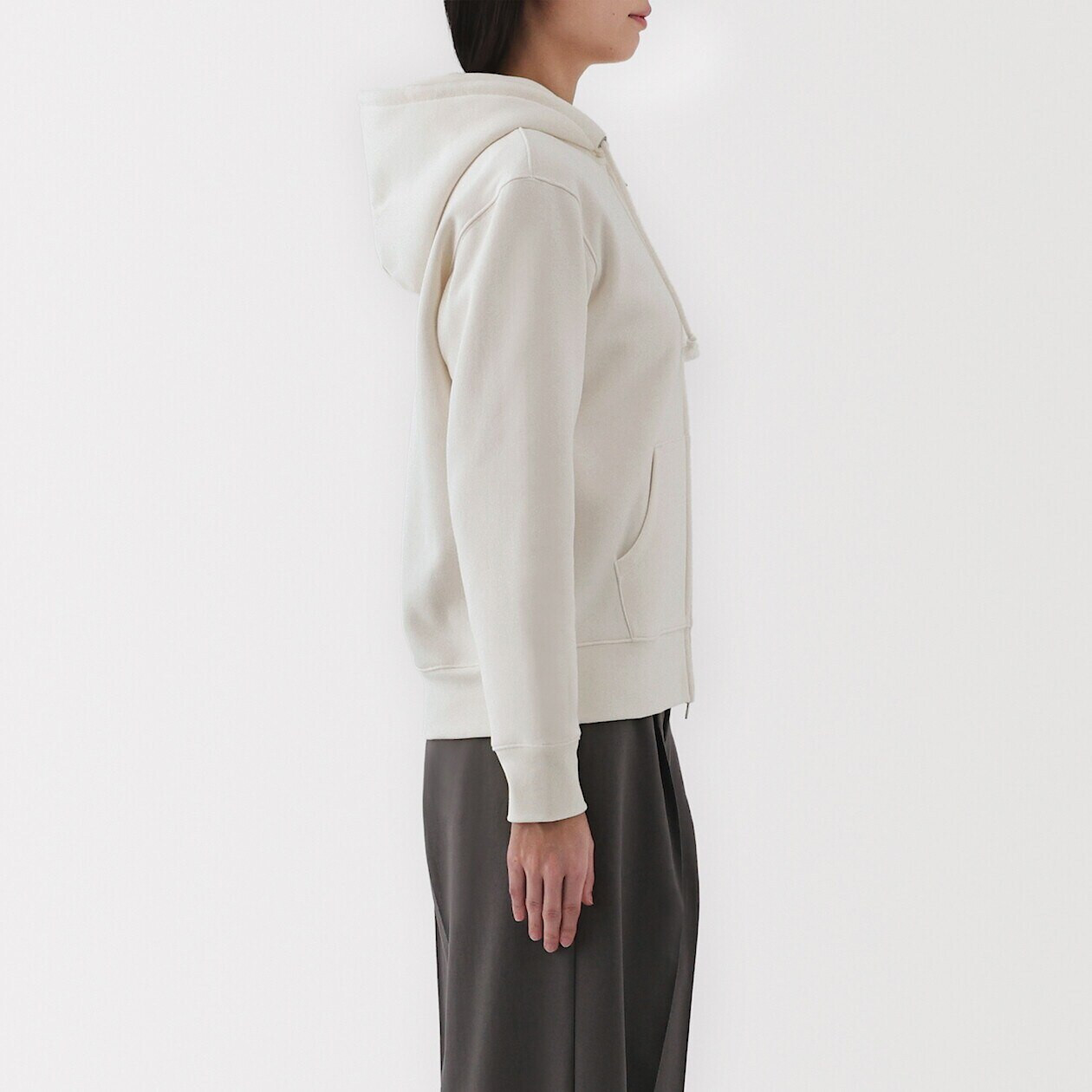 Women's Zip Through Hooded Sweatshirt | MUJI