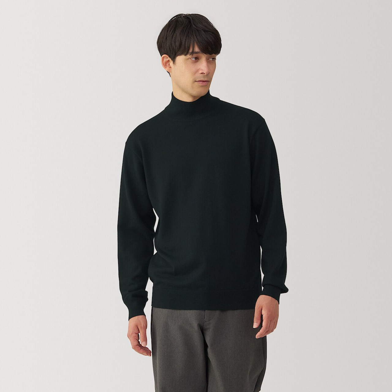 Men's Fine Knit Wool High Neck Jumper | MUJI