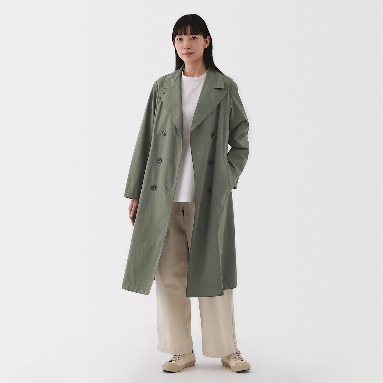 Trench Coat Ladies Wash Coat Waisted Belted Trenchcoat With Hood