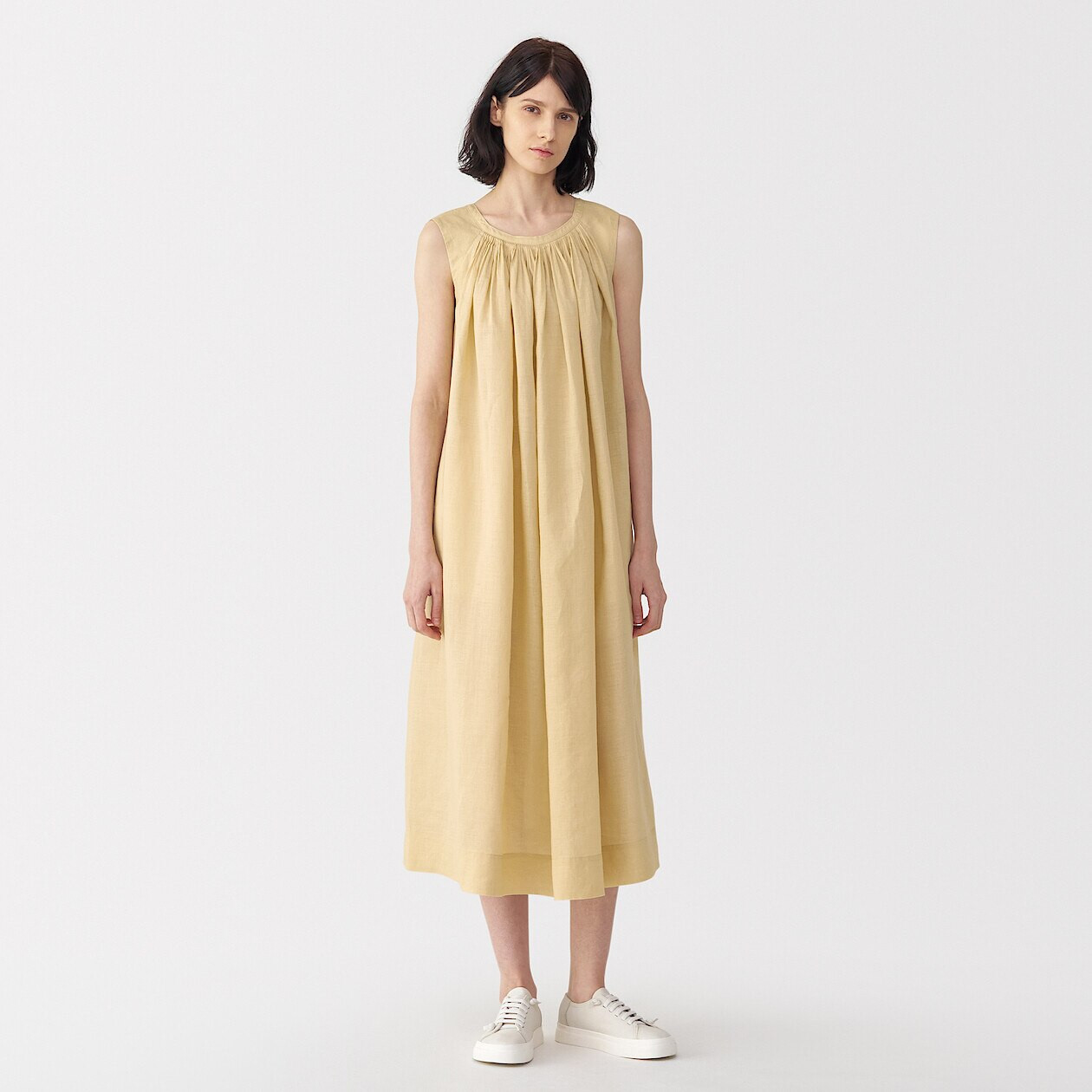 Women's Ramie Sleeveless Smock Dress | MUJI