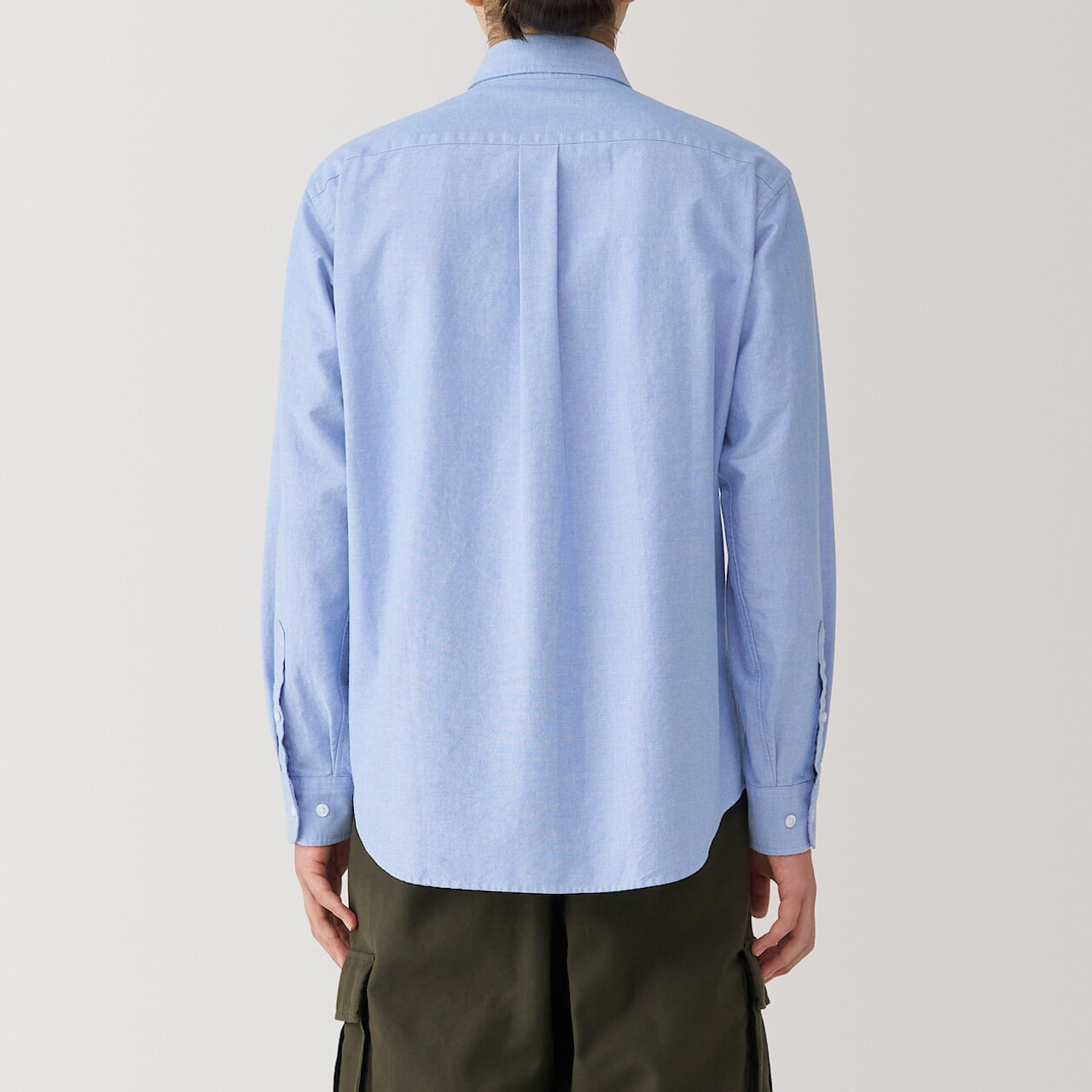 Men's Washed Oxford Button Down Long Sleeve Shirt | MUJI