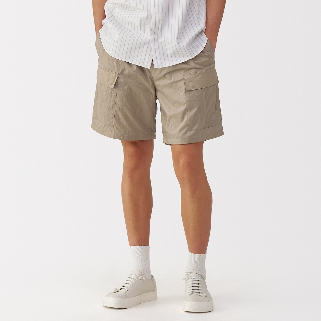 Men's Water‐Repellent Nylon Cargo Shorts | MUJI