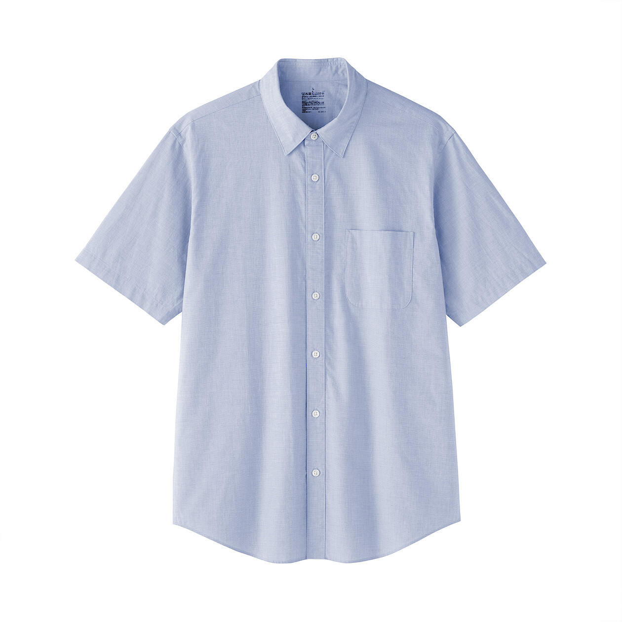 Men's Washed Broad Cotton Relaxed Fit Short Sleeve Shirt | MUJI
