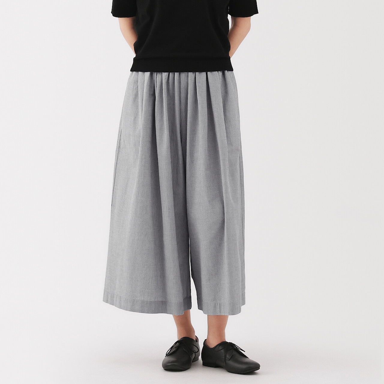 美品★timeless women★Tack Culotte Mサイズ Women's Cotton Cool Touch Wide Leg Culottes | MUJI
