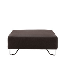 Zestaw: sofa i podnóżek – czarny/brązowy