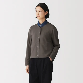 Women's French Terry Sweat Collarless Cardigan