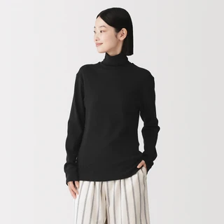Women's Warm Cotton and Wool Mock Neck T-shirt