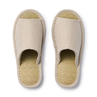 Linen Igusa Open Toe Mule Slippers