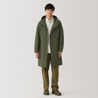 Men's Water‐Repellent Cotton Blend Hooded Coat