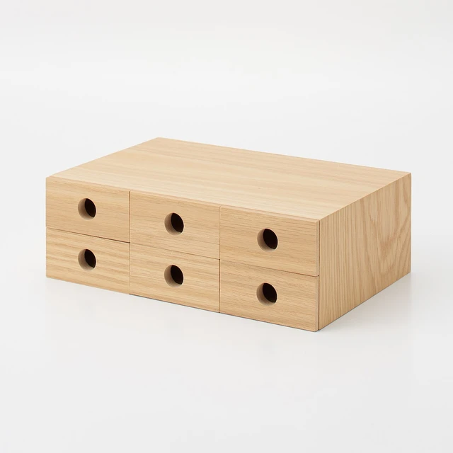 Wooden Modular Bi‐Directional 6 Drawers | MUJI
