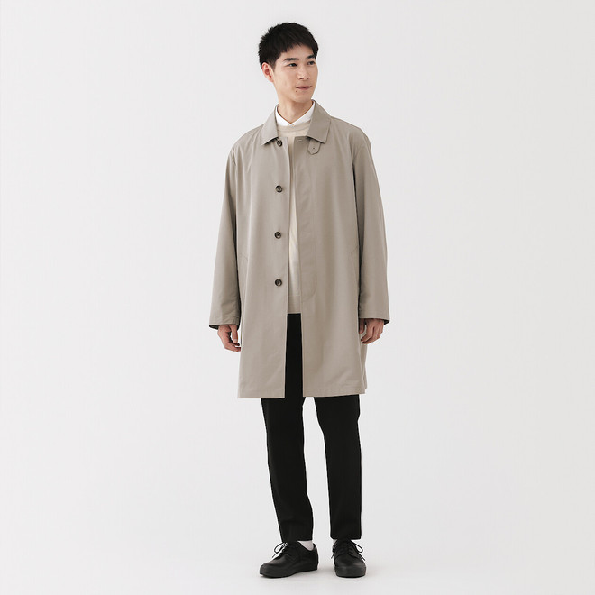 Men's Recycled Polyester Water‐Repellent Collar Coat