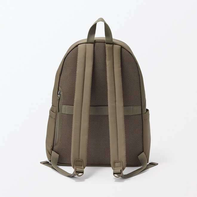 Recycled Nylon Water‐Repellent Padded Backpack | MUJI