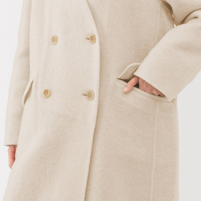 Women's Recycled Cashmere Blend Double-Breasted Coat