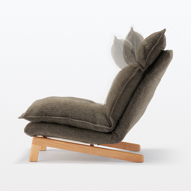 Liggfåtölj med hög rygg - Brun