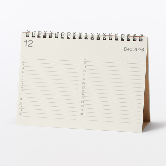 Tischkalender aus Bagassepapier 2027 – 14,5 x 20 cm