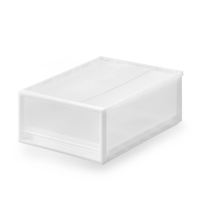 Gaveta de arrumação empilhável em PP - 44,5cm - Estreita S