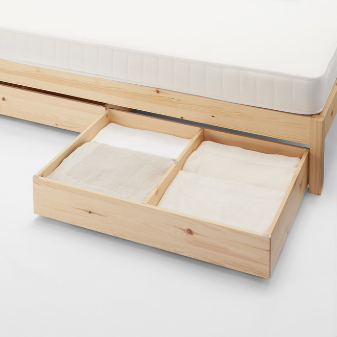 Wooden Pine Underbed Drawer with Divider