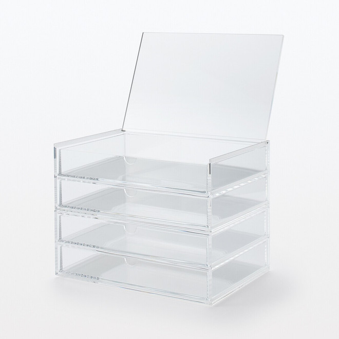 Stackable Acrylic 2 Drawer Box with Flip Top ‐ L