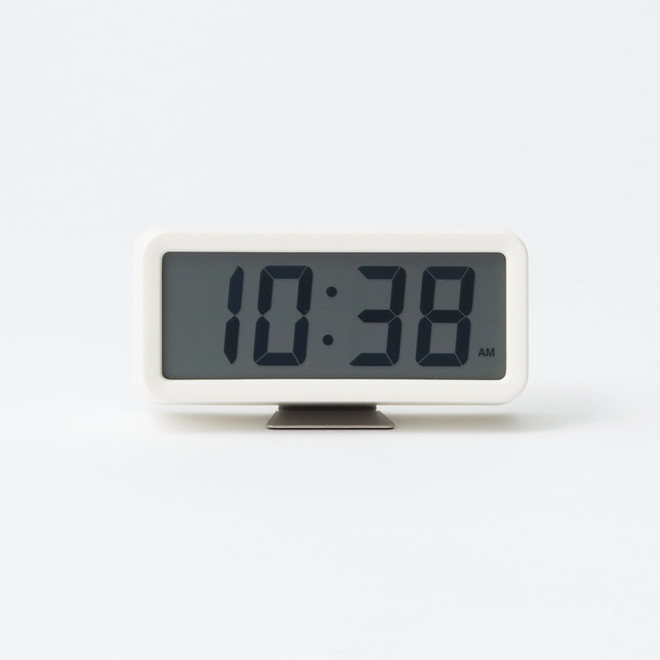 Digital Clock with Alarm ‐ Small ‐ White