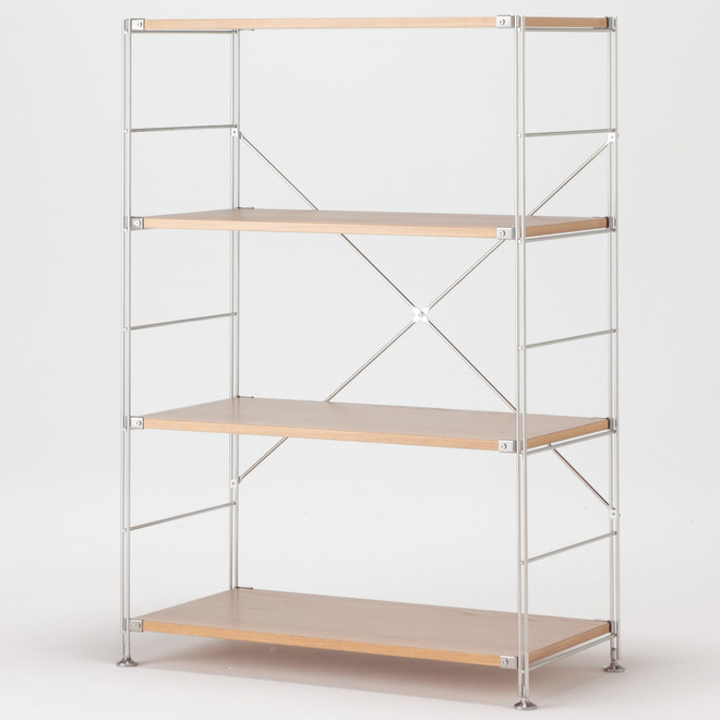 Stainless Steel Unit Shelf Oak ‐ Wide ‐ Medium