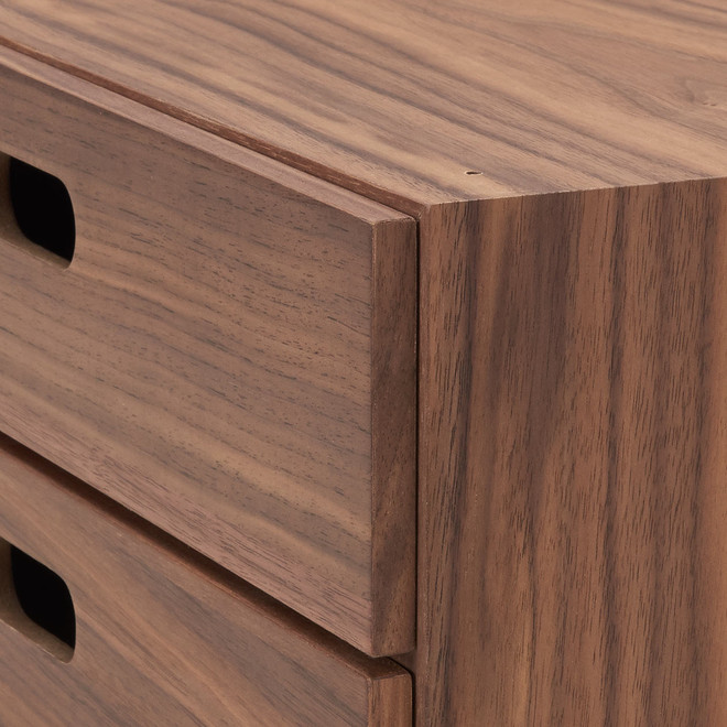 Walnut Stacking Chest Drawer 2 Tiers Thin