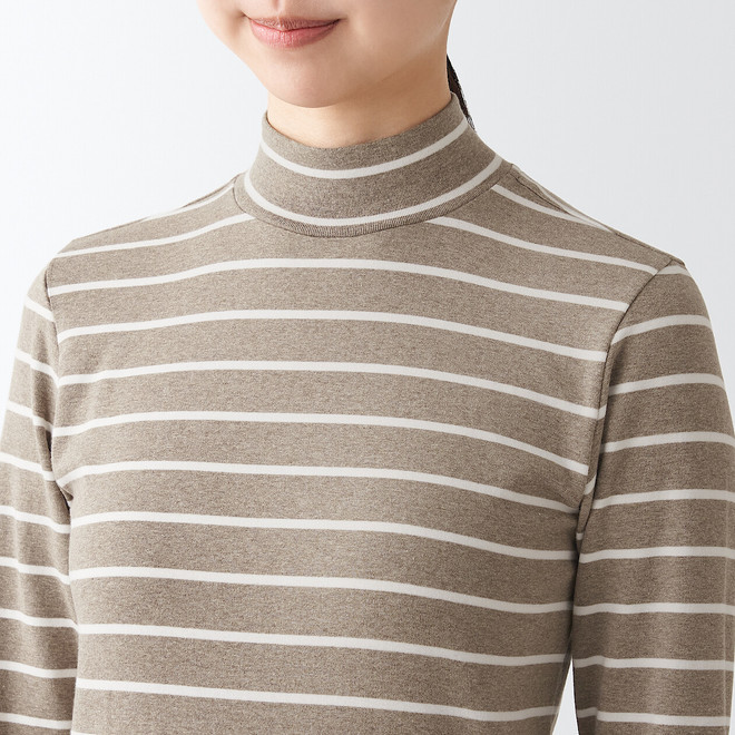 Women's Stretch Ribbed High Neck T‐shirt