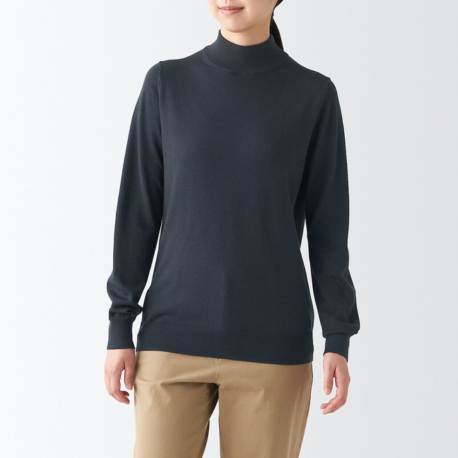 Women s Non Itchy Washable Mock Neck Jumper MUJI