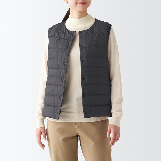 Women's Recycled Nylon Lightweight Collarless Down Gilet AW22