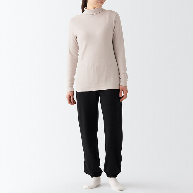 Women's Thick Cotton Mock Neck Long Sleeve T‐shirt