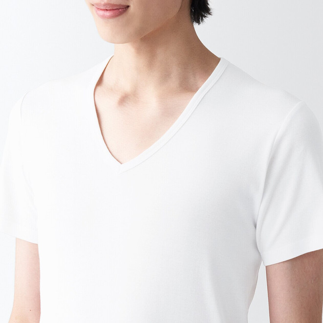 Men's Side Seamless Ribbed V neck T‐Shirt