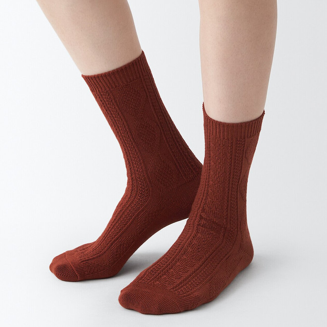 Right Angle Cable Knit Socks