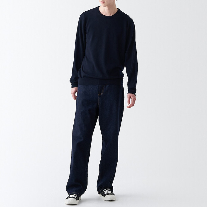 Men's High Gauge Wool Crew Neck Jumper.