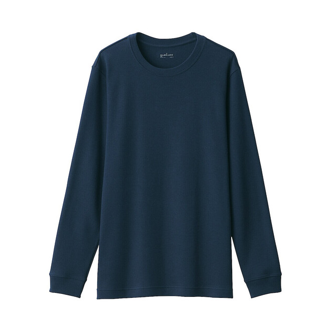 Men's Cotton and Wool Crew Neck Long Sleeve T‐shirt