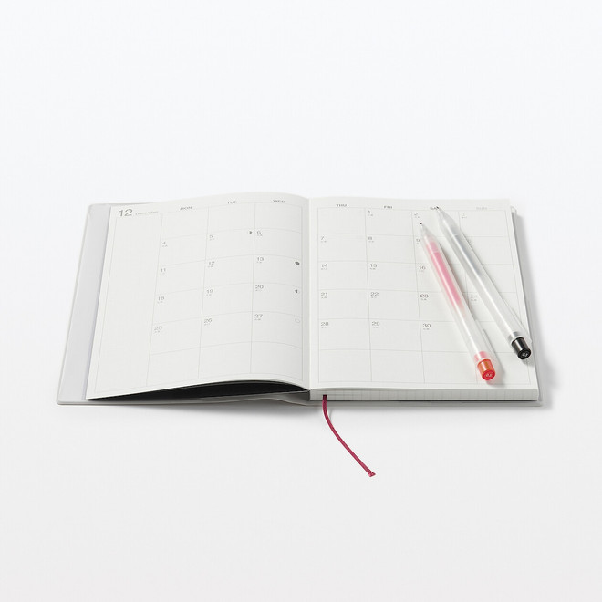 Dec 2023 Vinyl Monthly/ Weekly Planner‐ Monday start, Pale Grey
