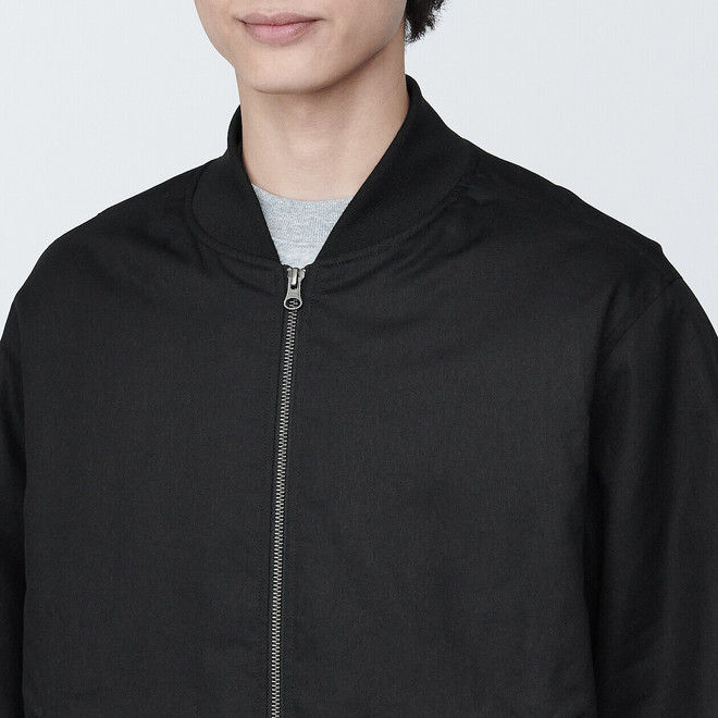 Men's Padded Kapok Blend Bomber Jacket | MUJI Men's Padded Kapok Blend Bomber Jacket | MUJI