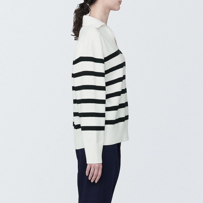 Women's Milano Rib V Neck Collar Jumper