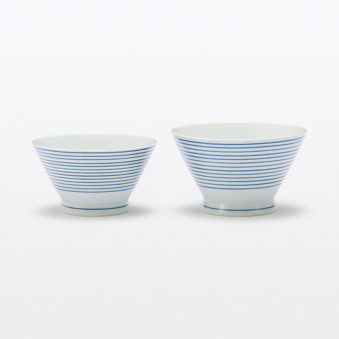 Hasami Ware Porcelain Rice Bowl‐ Stripe