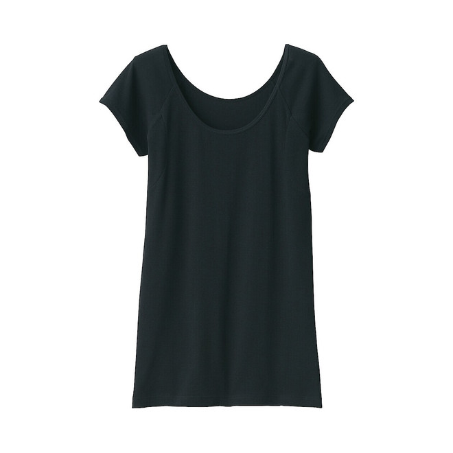 Moitsure‐Wicking Cotton Padded French Sleeve T‐shirt | MUJI