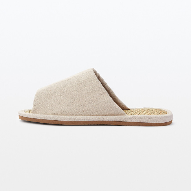 Linen Igusa Open Toe Mule Slippers