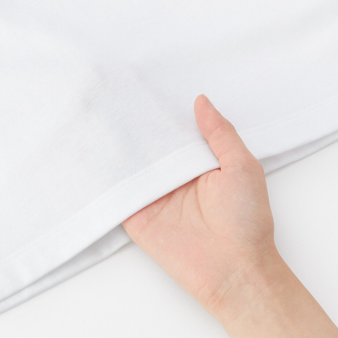 T-shirt de manga comprida em mistura de algodão para mulher