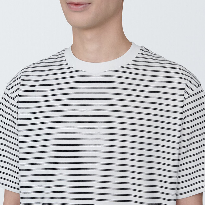 Men's Jersey Crew Neck Short Sleeve T‐shirt‐ Stripe