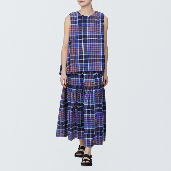 Women's Madras Check Frill Skirt